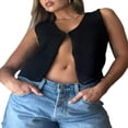 thumbnail image 1 of Women Knit Sweater Vest Tops Sleeveless V-Neck Button up Tank Tops, 1 of 3