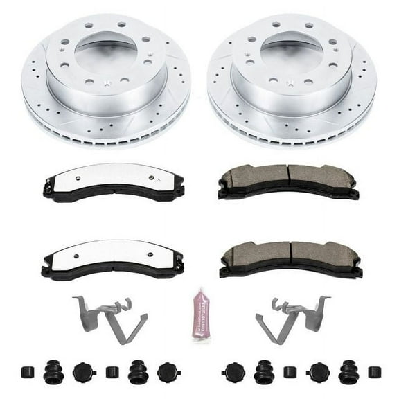PowerStop Front Z36 Truck & Tow Carbon-Fiber Ceramic Brake Pad and Drilled and Slotted Rotor Kit Fits: CHEVROLET GMC Select Models K6258-36