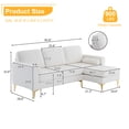 thumbnail image 2 of 85" Sectional Sofa Couch with Reversible Chaise, L-Shape Couch with Bolster Pillows and Metal Legs, Boucle Yarn Fabric Convertible Sofa for Living Room Apartment Small Space, Beige, 2 of 7