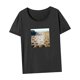 thumbnail image 5 of Camiseta para mujer verano suave streetwear cuello redondo camiseta para caminar , GRIS, xxl, 5 of 7