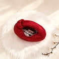 thumbnail image 5 of Remanland Women's Satin Evening Crescent Handbag, Red, 5 of 5