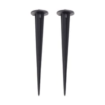 Black Aluminum Lawn Lamp Stakes for LED Lights Rustproof and Durable 2pcs 16cm M5 Screws
