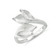 thumbnail image 2 of 925 Sterling Silver Oxidized Platinum Plated Four Leaves Women Valentines Day Gifts Ring, 2 of 4