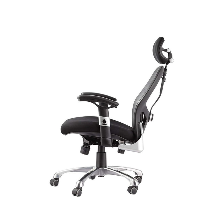 Office Factor Black Mesh High Back Executive Office Chair, Adjustable