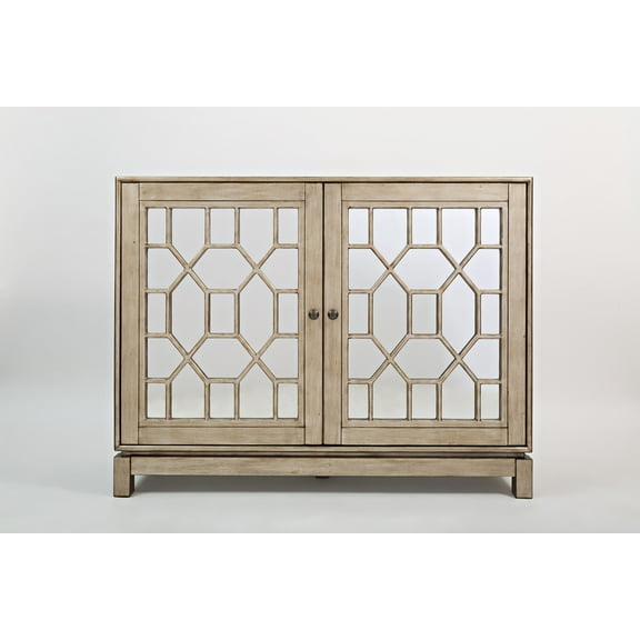 Jofran Casa Bella Glam 50" Mirrored Console- Vintage Silver