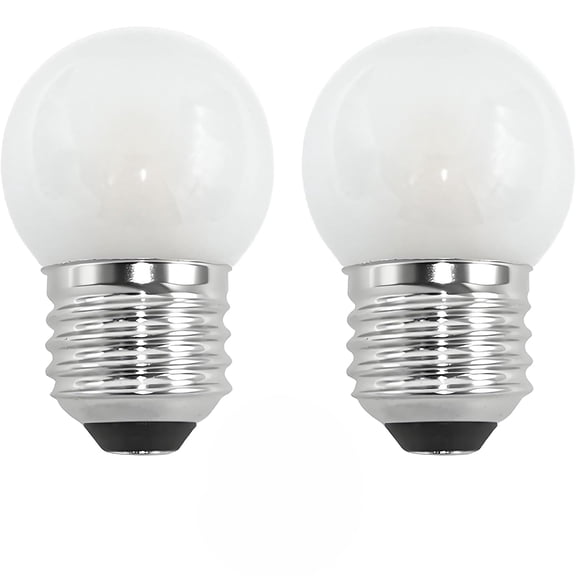 HIBIBUD Night Light Bulbs G40 LED Light Bulb E26 Base 1.5W (15W Equivalent), 2700K Warm White Small Light Bulb,150LM Low Wattage E26 LED Bulb Refrigerator Appliance Frosted Glass CRI 90 2 Pack