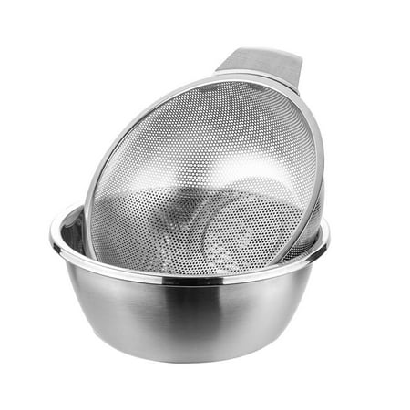 

1 Set of Kitchen Draining Basket Fruit Cleaning Basket Filter Basket Supplies (Silver)