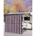 thumbnail image 5 of 4th of July RV Awning Sun Shade Screen 9'X7' Patriotic Star Stripes Mesh Sunscreen Red White Blue Awning Shade Screen with Zipper UV Blocker Completed Kits Outdoor Canopy for RV Motorhome Camper, 5 of 7