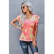 thumbnail image 3 of ABPHQTO Camiseta de Mujer Manga Volante Estampado Tie-dye Naranja, 3 of 5