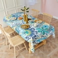 thumbnail image 3 of Blue Paisley and Floral Pattern Rectangle Tablecloth 60"x120",Waterproof Polyester Rectangle Table Cloth, Wipeable Spillproof Polyester Tablecloth for Dining, Camping, Indoor and Outdoor, 3 of 6