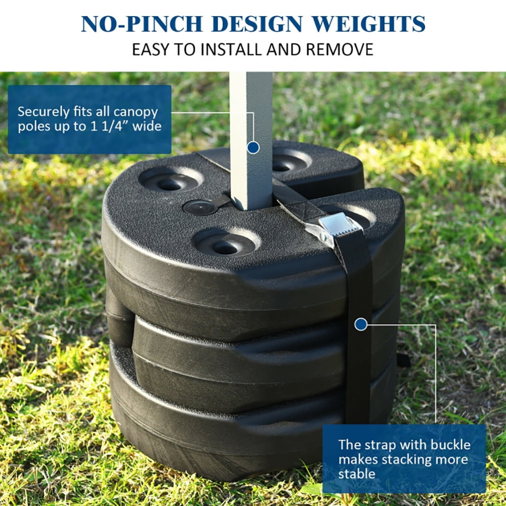 Aimee Lii 4 Pieces 20Lbs Water Filled Weight Plates for Shade Umbrella, Backyard Canopy Gazebo Aimee Lii 4 Pieces 20Lbs Water Filled Weight Plates for Shade Umbrella, Backyard Canopy Gazebo