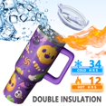 thumbnail image 3 of Halloween Tumbler 40 oz with Handle and Straw Witch Skeleton Ghost Cup Halloween Party Gifts Insulated Water Bottle, 3 of 5