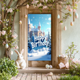 thumbnail image 5 of LUUFILx Happy Birthday Winter Wonderland Backdrop Snowy Castle Background Party Decoration Photography Props Banner Supplies Festival Celebration, 5 of 7