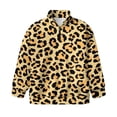 thumbnail image 4 of Uorisanigo Oversized Girls Half Zip Pullover Sweatshirt Kids Yellow Leopard Print Long Sleeve Pullover Top Fall Fashion Girls Crop Sweatshirt Jackets Athletic Tops Outerwear, 4 of 7