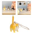 thumbnail image 6 of Lovely Resin Cat Figurine Hanging Ornament Statue for Car Tabletop Decor Decoration - Gold, 6 of 8