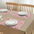 thumbnail image 3 of Pink Cow Milk Strawberry Pattern Summer Placemats Table Placemats Set Of 4-Linen Kitchen Washable Placemats Table Mats 11.8"x17.7" Non-Slip Heat Resistant, 3 of 6