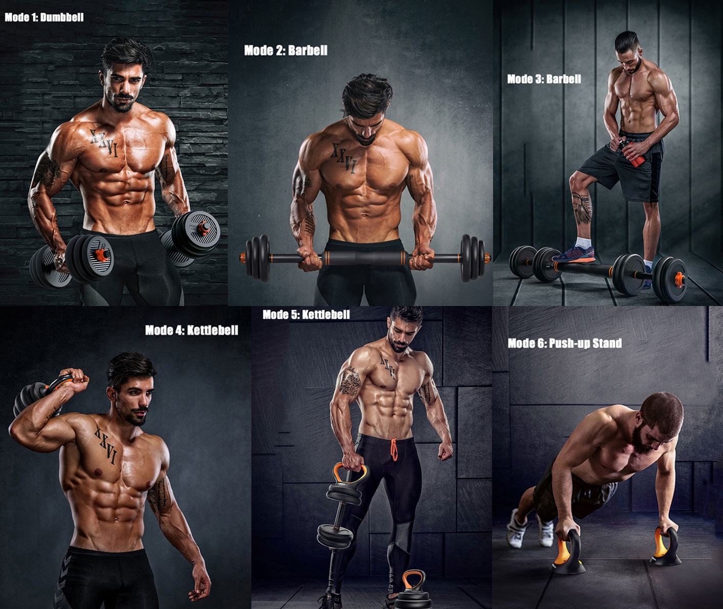 66 Lbs Dumbbell Set with Barbell Kettlebell and Push Up Bar Function