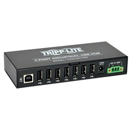 Tripp Lite U223-007-IND 7 Port Rugged Industrial USB 2.0 Hi Speed Hub w 15KV ESD Immunity and metal case, Mountable