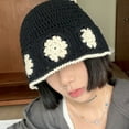 thumbnail image 4 of Gorro de pescador de punto de algodón con circunferencia de cabeza de 56-58 cm, gorro de lavabo de tejido hueco, gorro de protección solar de verano para mujer, 4 of 5