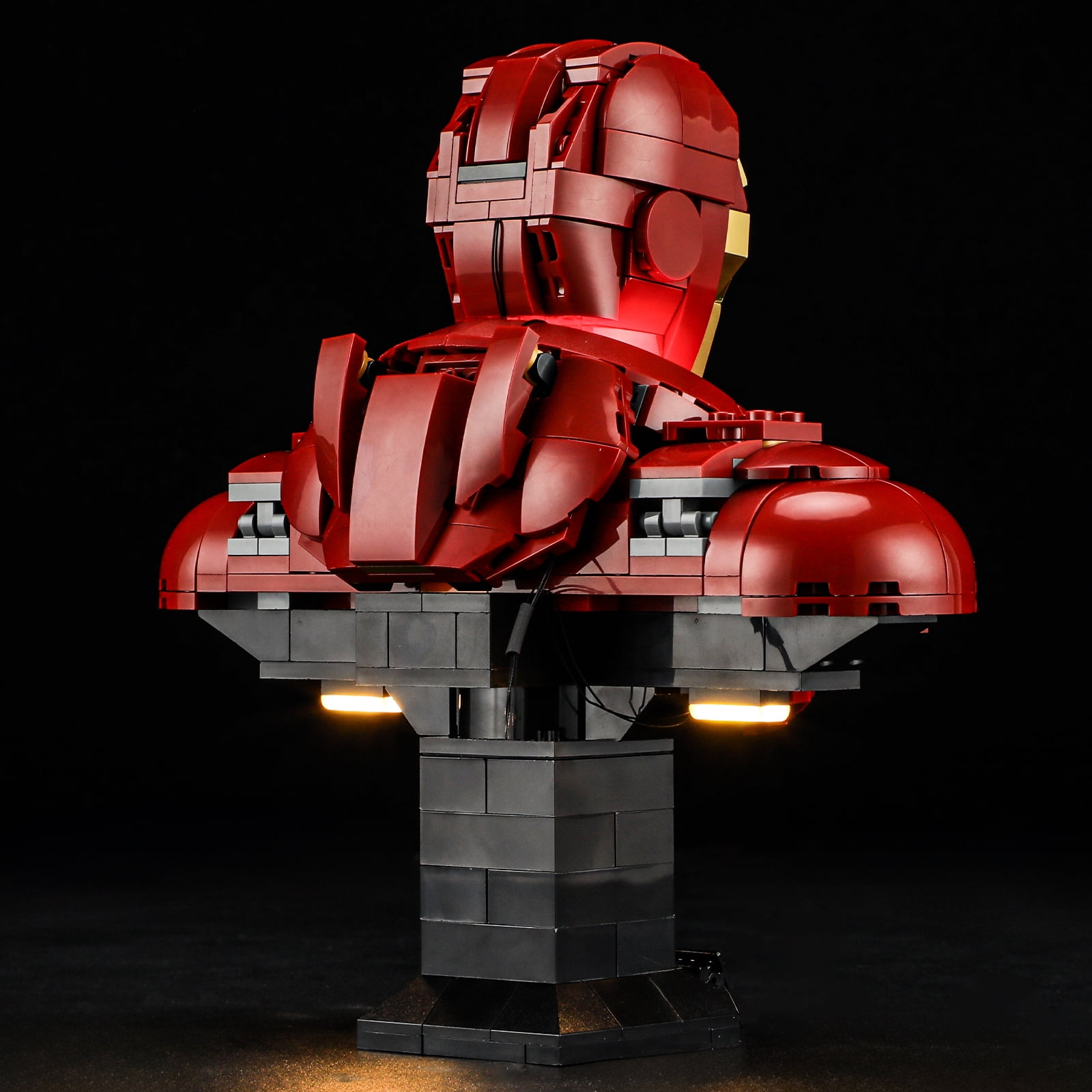 QC Ltbrcik Lighting Set for Lego Iron Man MK4 Bust 76327 Building Blocks Without Building Blocks Set