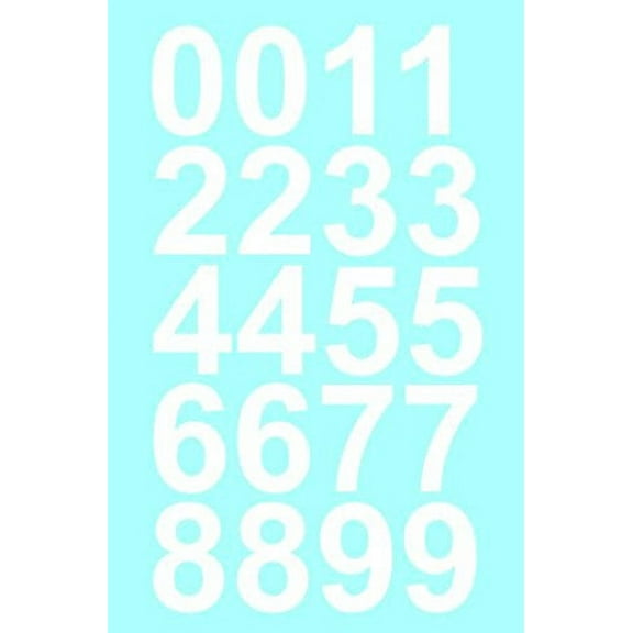 Sheet of 1 Inch (White) Numbers Vinyl Custom Street Address Mailbox Decal Stickers Kit