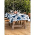 thumbnail image 3 of Outdoor Tablecloths with Umbrella Hole & Zipper, Navy Blue Floral Rectangle Tablecloth 52x70 Inch, Spring Flowers Butterflies Wooden Waterproof Table Cloth, Patio/Pool/Picnic Table Covers, 3 of 8