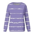thumbnail image 4 of IMENGL Casual striped pullover top, Purple L, Size M-2XL, 4 of 5
