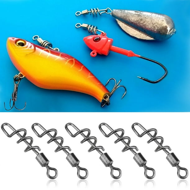 Qiilu Fishing Accessory, Swivel Connector,50pcs Stainless Steel Rolling Barrel Swivels With Screwed Snap Fishing Bait Hook Connectors 10