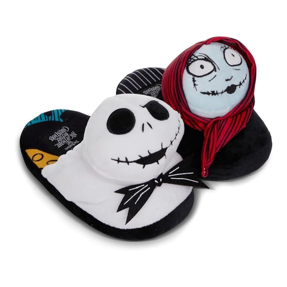 Disney Women’s Nightmare Before Christmas Slippers, Jack Skellington Indoor 3D Plush Slippers Black - 9/10