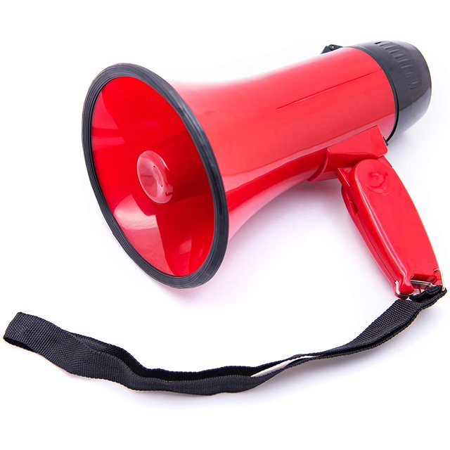 Mégaphone Portable Cor de Taureau 20 Watts avec Sirène/alarme Intégrés - Volume Réglable - Sangle Puissant et Léger