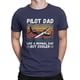 thumbnail image 5 of Papá piloto como un papá normal pero más genial. Camisetas retro de papá piloto al atardecer para hombres, camiseta de algodón novedosa para amantes de los aviones., 5 of 7