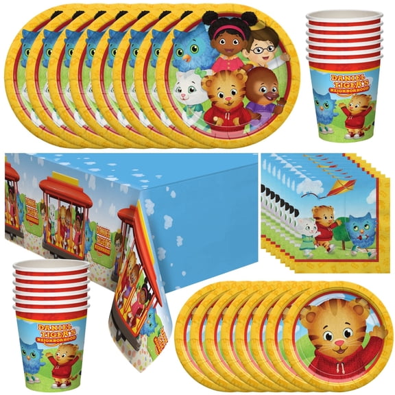 Daniel Tiger Birthday Supplies Tableware Deluxe Set for 24 Guests