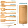 thumbnail image 3 of BlauKe® Wooden Spoons for Cooking 8-Pack – Bamboo Kitchen Utensils Set – Nonstick Wooden Cooking Utensils – Wood Spatula Spoon Tongs Utensil Holder, 3 of 15