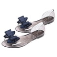 thumbnail image 1 of Fashionable Jelly Shoes Women Fish Mouth Bowknot Sandals Creative Summer Beach Footwear (Dark Blue Size 38 7US 4.5UK 38EU 9.432Inch), 1 of 5