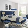 thumbnail image 6 of Modway Sierra Queen Performance Velvet Polyester Platform Bed in Azure Blue, 6 of 6