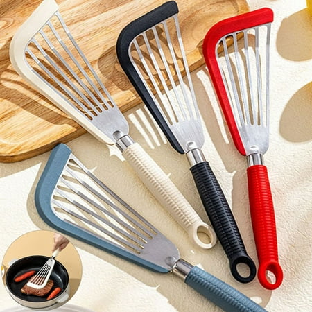 

Oiur Cooking Spatula Non-stick Long Handle Hollow Out Stainless Steel Silicone Anti-scald Fish Spatula Shovel Kitchen Gadget