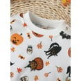 thumbnail image 6 of FEORJGP Kid Toddlers Boy Girl Halloween Sweatshirt Long Sleeve Pullover Round Neck Jumper PumpkinBat Print Hoodies Loose Tops Loose Casual Clothes, 6 of 9