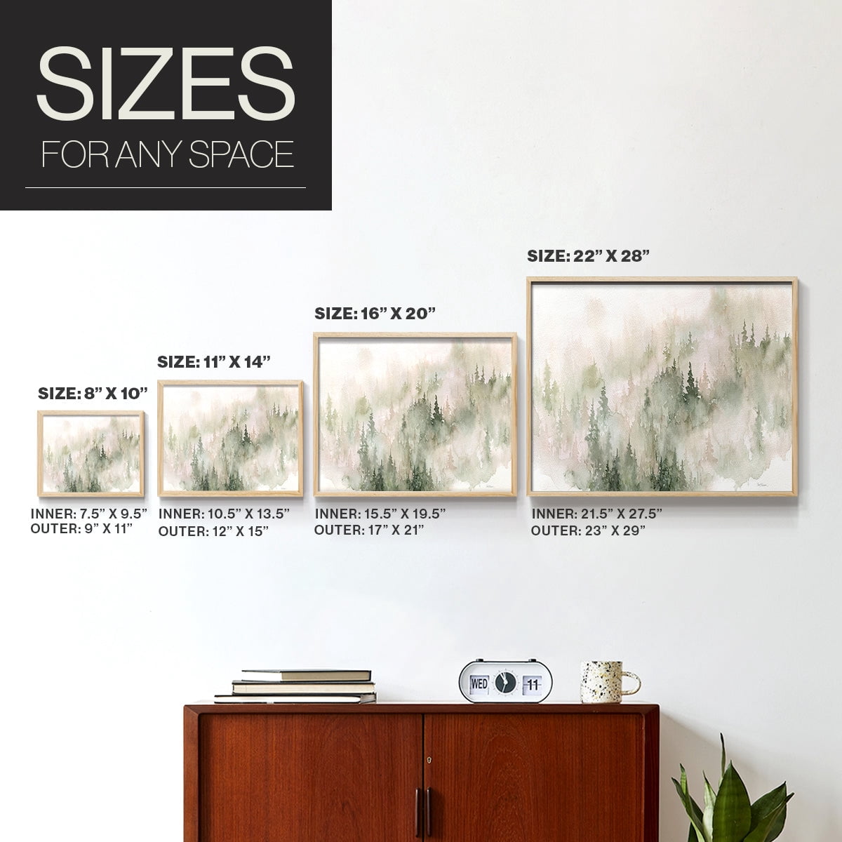 Misty Mountain Sides by Carol Robinson - Restickable Framed Giclée Print