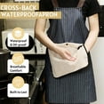 thumbnail image 6 of Kitchen Apron with Pockets, Waterproof Aprons with Detachable Hand Towels Cross Back No Tie Women Pinafore for Cooking Baking Dishwashing Gardening, 6 of 9