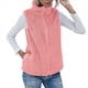 thumbnail image 1 of Chaleco de Felpa Cálido Sin Mangas con Cuello Alto para Mujer, con Cremallera, para Otoño e Invierno, con Bolsillos Rosa M, 1 of 7