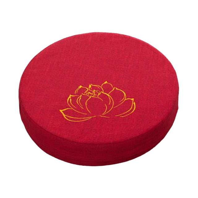 VONKY Coussin de Méditation Rond 40cm Dia avec Housse Amovible pour Intérieur Bleu 10cm Rouge 10cm