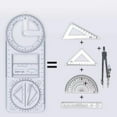 thumbnail image 2 of 1/2/3 Pcs Geometric Ruler Draft Ruler Mathematics Drawing Ruler Geometric Drawing Template Measuring Tool for Classroom, 2 of 8