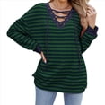 thumbnail image 1 of Sudadera Holgada Informal de Larga con Cuello Redondo y Bloques de Color para Mujer Azul Marino XL, 1 of 9