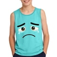 thumbnail image 2 of ITSAME Boys Tank Tops, Funny Face Graphic Loose Fit Round Neck Summer Fashion Leisure Stretchy Shirt Green 10T, 2 of 6