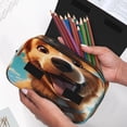 thumbnail image 6 of Kdxio Blue Sky Cute Dog for Double Compartment Pen Case Oxford Organizer with Zipper Pockets for Students Artists, 6 of 7