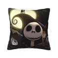 thumbnail image 1 of Fundas de almohada de terciopelo negro de Pesadilla antes de Navidad para sala de estar, sofá, dormitorio, fundas de cojín cuadradas sólidas suaves decorativas con cremallera invisible, sin inserto., 1 of 5