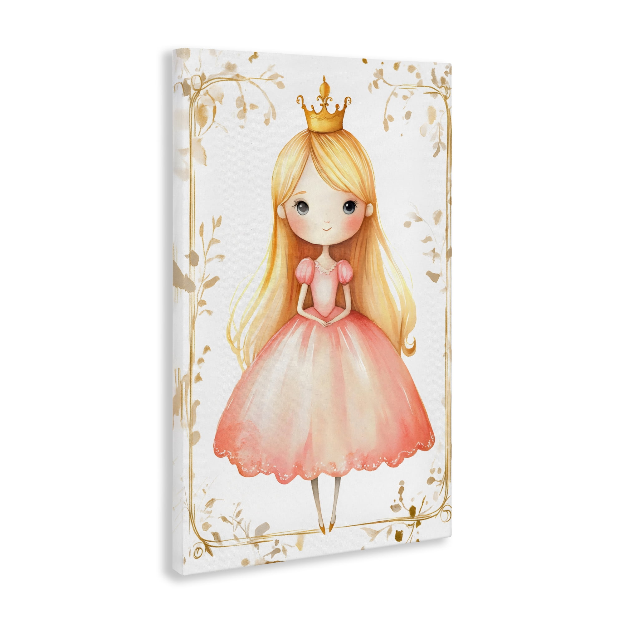Stupell Industries Golden Crown Fairytale Princess Canvas Wall Art, design by Creative Studio