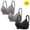 Black, variant on 3PC Mini-mizer Bras for Women Push-Up Printing Gathered Together Large Size Daily Bra Underwear No Rims