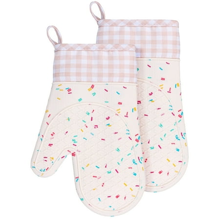 

Papaba Oven Gloves 2Pcs Anti-scratch Corrosion-resistant Useful Insulated Kitchen Pot Holder Baking Mittens