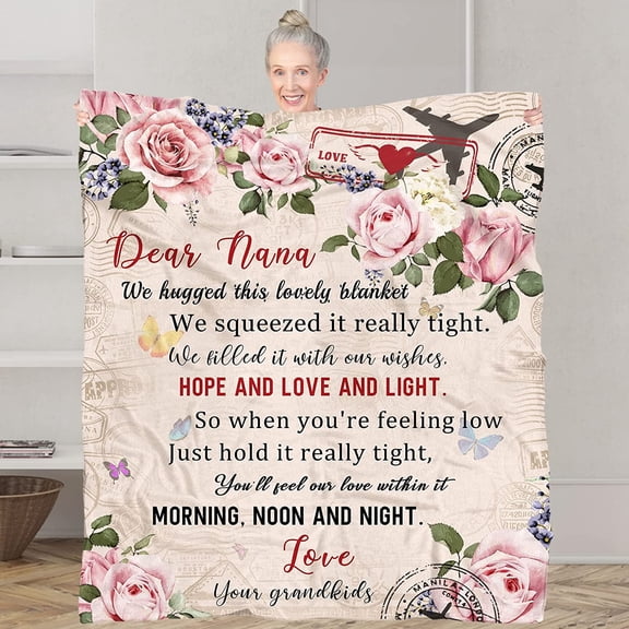 Grandma Blanket I Love You Nana Blanket Gift for Grandma Birthday, Mother Day''s, Super Soft Flannel Grandmother Blanket Throw Blankets for Granny